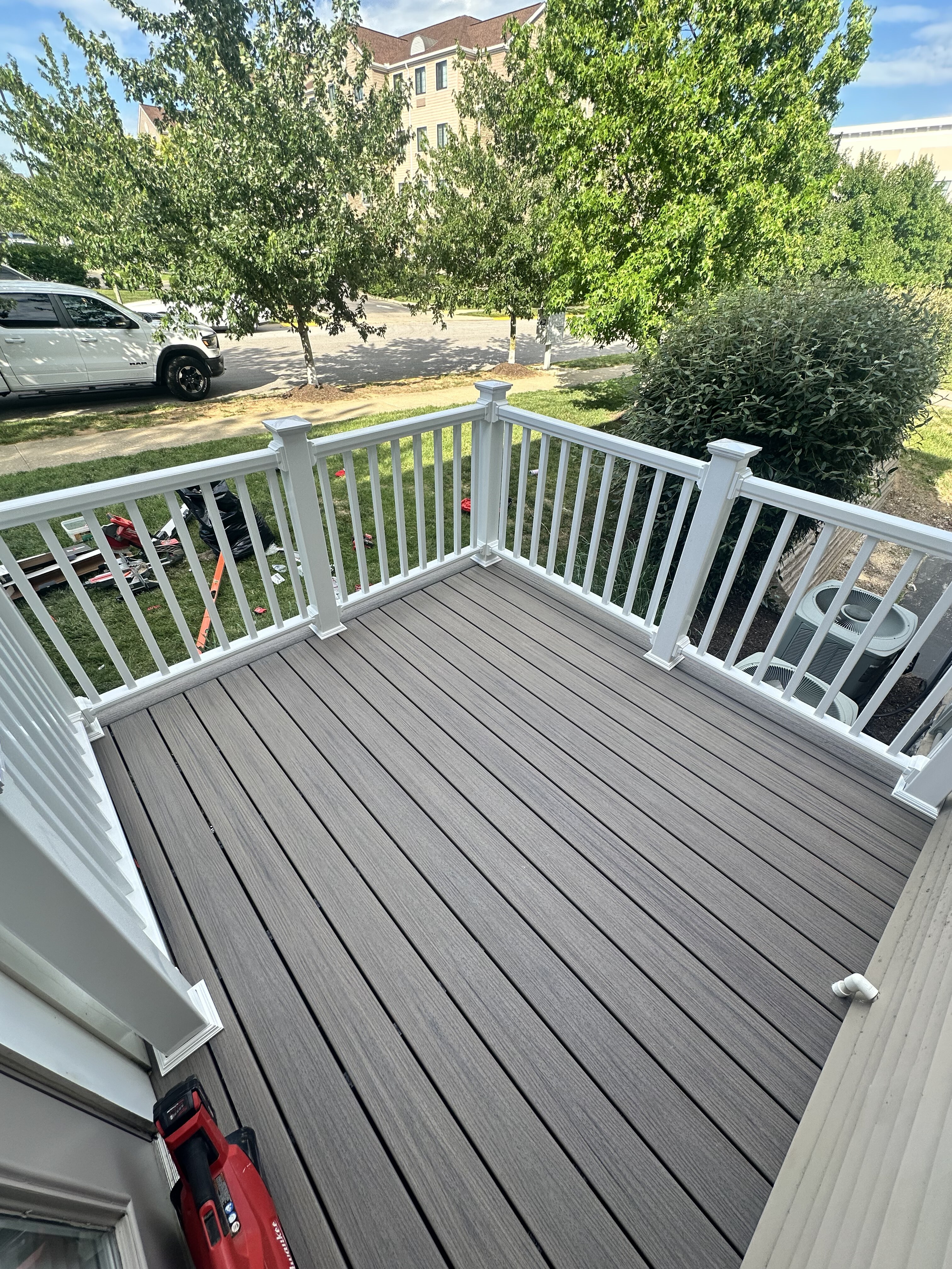 Composite deck overhead with clean geometric lines